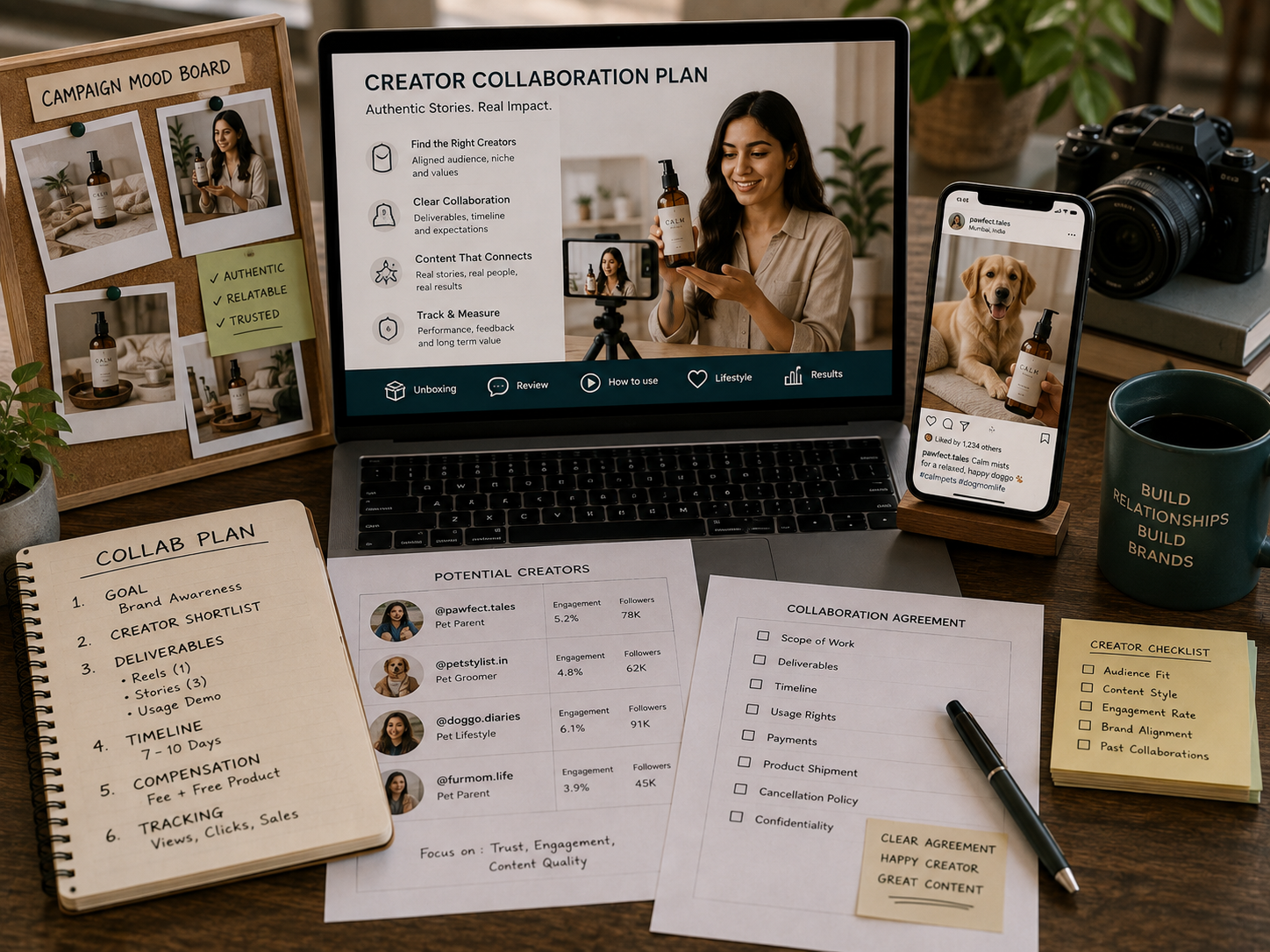 Creator collaboration campaign coordination